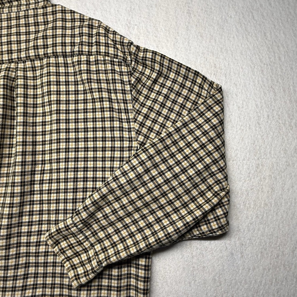 Vintage Ralph Lauren Mens L Flannel Yellow Plaid  Button Down Shirt Long Sleeve - Picture 7 of 13